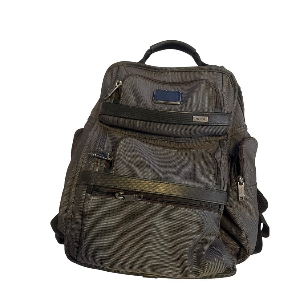 TUMI Alpha 3 Brief Pack Charcoal Grey Ballistic Nylon Laptop Backpack Bag 17"